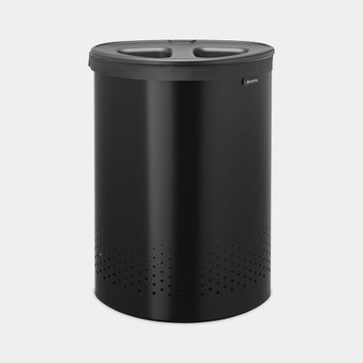 Wasbox 55 liter met kunststof deksel Matt Black / Dark Grey  Brabantia