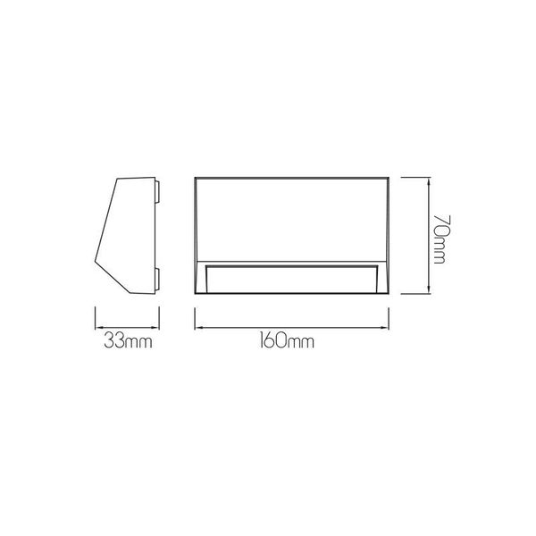 Fantasia KITO Wandlicht zwart SMD LED 240lm 3w IP65