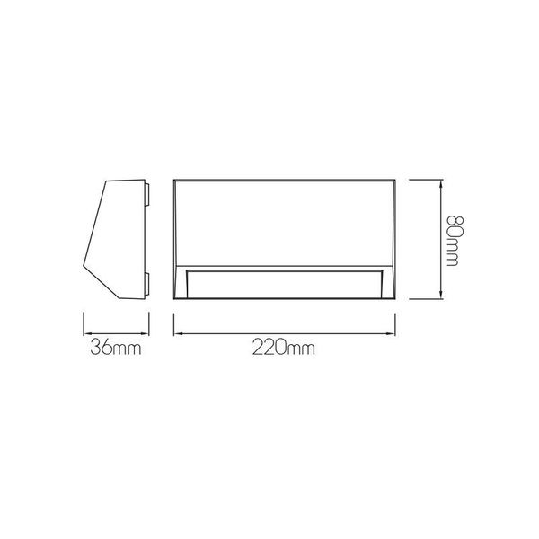 Fantasia KITO Wandlicht zwart SMD LED 320lm 4w IP65