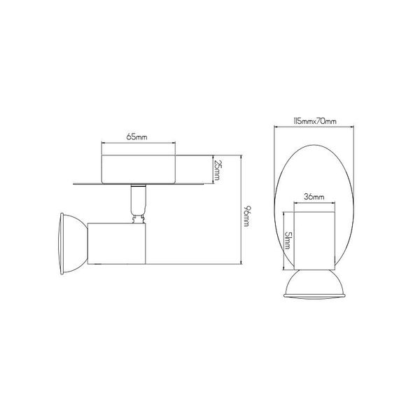 Fantasia RIVERA 1L GU10 5W LED dimmable shiny chrom IP44