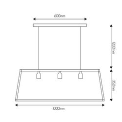 Fantasia KAGO ruggine pendant trapeze 3xE27 max 60W