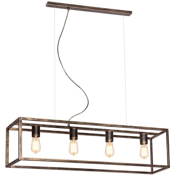 Fantasia KAGO ruggine pendant rectangle 4xE27 max 60W