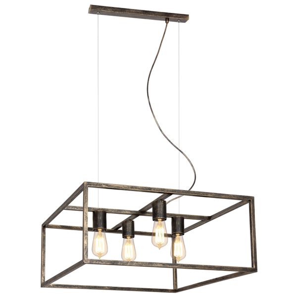 Fantasia KAGO ruggine pendant square lamp 4xE27 max 60W