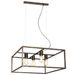 Fantasia KAGO ruggine pendant square lamp 4xE27 max 60W