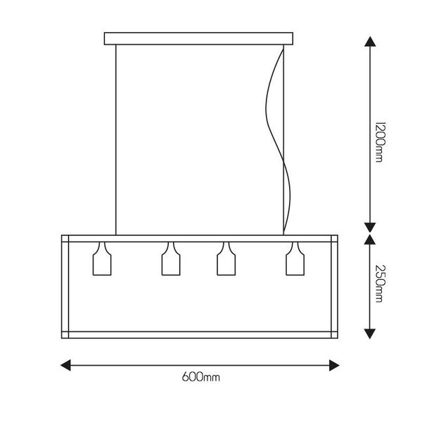 Fantasia KAGO ruggine pendant square lamp 4xE27 max 60W