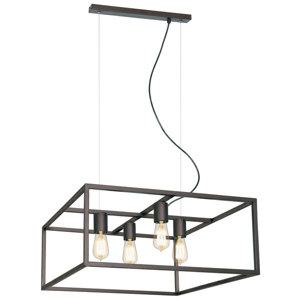 Fantasia KAGO aged copper pendant square lamp 4xE27 max 60W