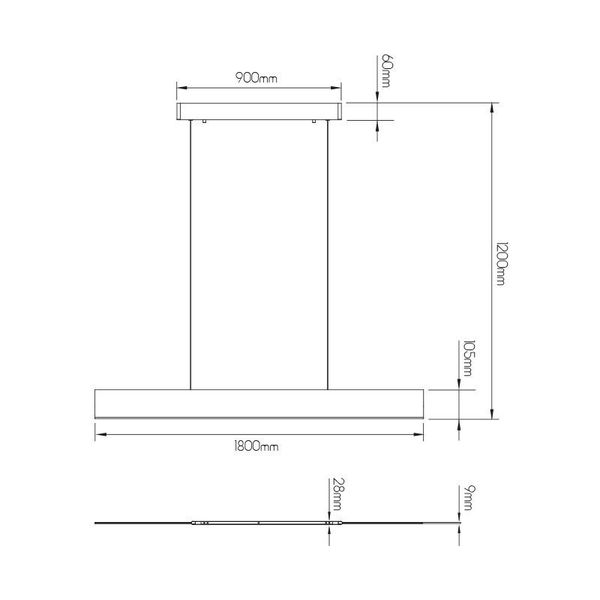 Fantasia PURE pendant long 180cm LED 37W satin white