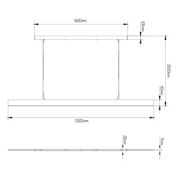 Fantasia PURE pendant long 250cm LED 42W satin white