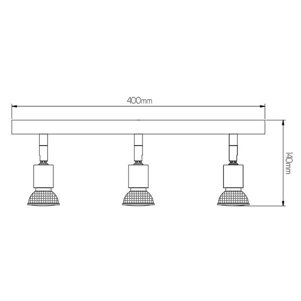 Fantasia RUNE 3 3LBAR GU10 LED 5W dim SAT CHROME