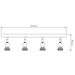 Fantasia RUNE 3 4L BAR GU10 LED 5W dim SATIN CHROME