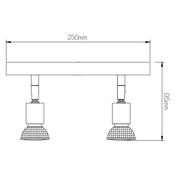 Fantasia RUNE 3 4L PLATE GU10 LED 5W dim SATIN CHROME