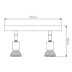 Fantasia RUNE 3 2L BAR GU10 LED 5W dim MAT WHITE