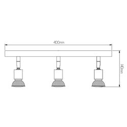 Fantasia RUNE 3 3LBAR GU10 LED 5W dim MAT WHITE