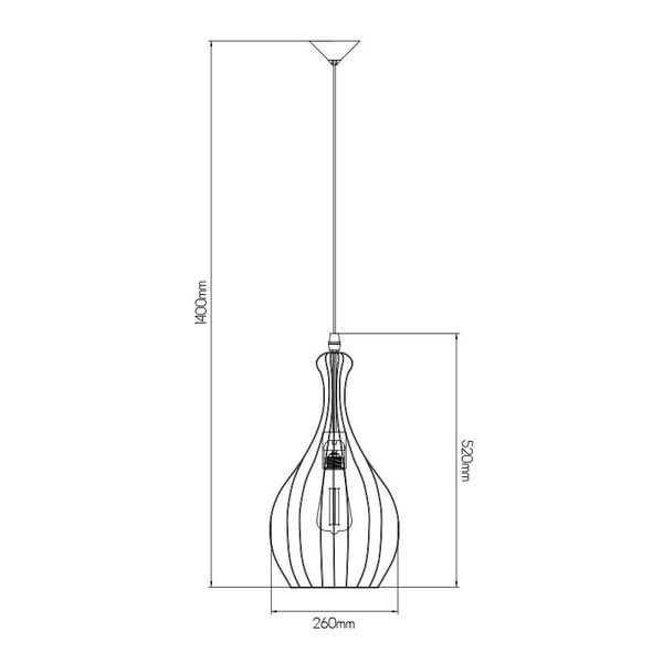 Fantasia STRINGS Susp. lamp black 1xE27 diam 26cm