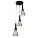 Fantasia THAN pendant 3x E27 matt black + cloth shade