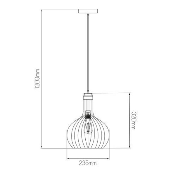 Fantasia RAGA pendant 1x E27 black + copper diam 23,5