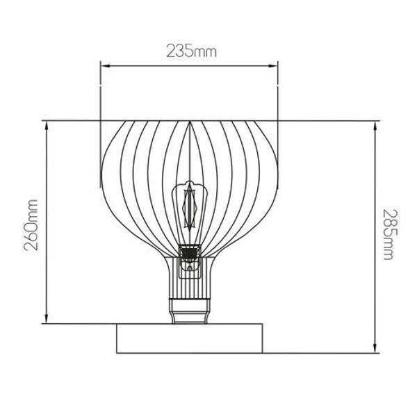 Fantasia RAGA table lamp 1x E27 black + copper diam 23,5