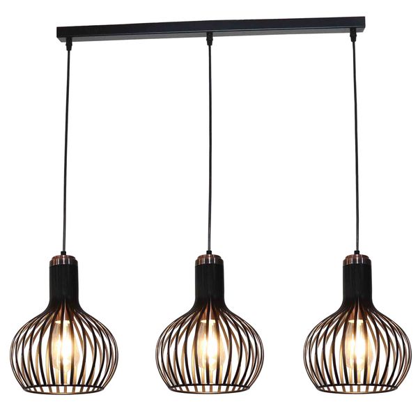 Fantasia RAGA pendant 3x E27 black + copper