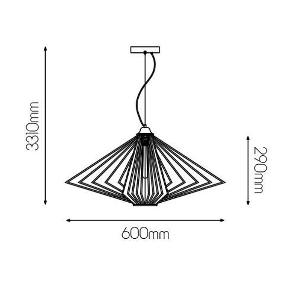 Fantasia DAXOS pendant 1x E27 black diam 60