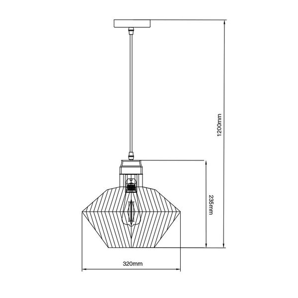 Fantasia SHURU pendant 1x E27 black + copper