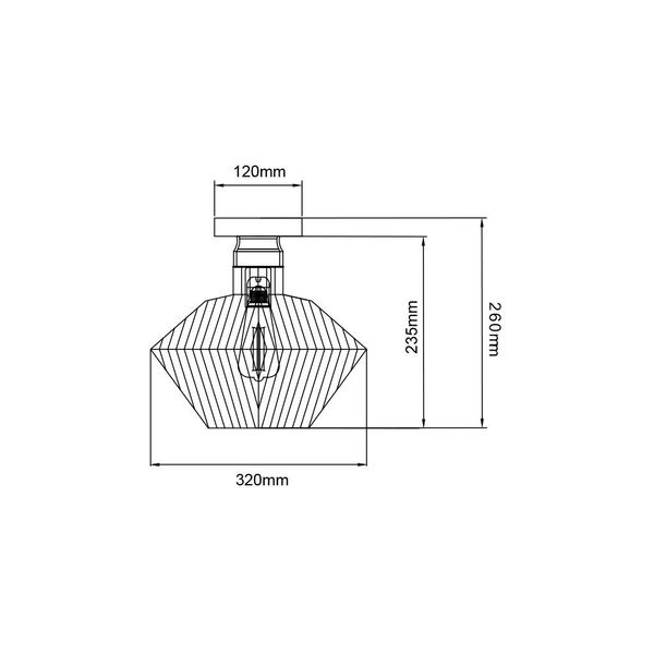 Fantasia SHURU ceiling 1x E27 black + copper