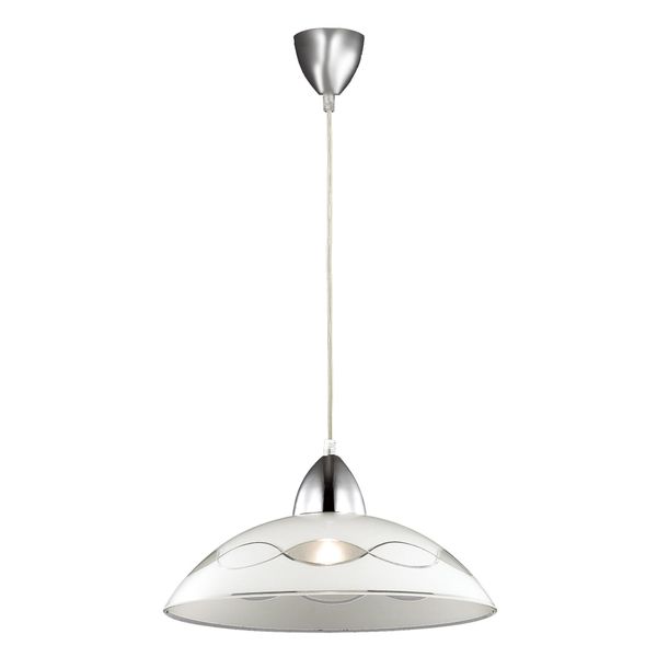 Fantasia SIRI pendant lamp E27 1x60W Chrome + White glass