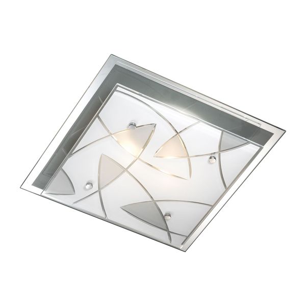 Fantasia ASARI ceiling lamp E27 2x60W Chrome + White glass