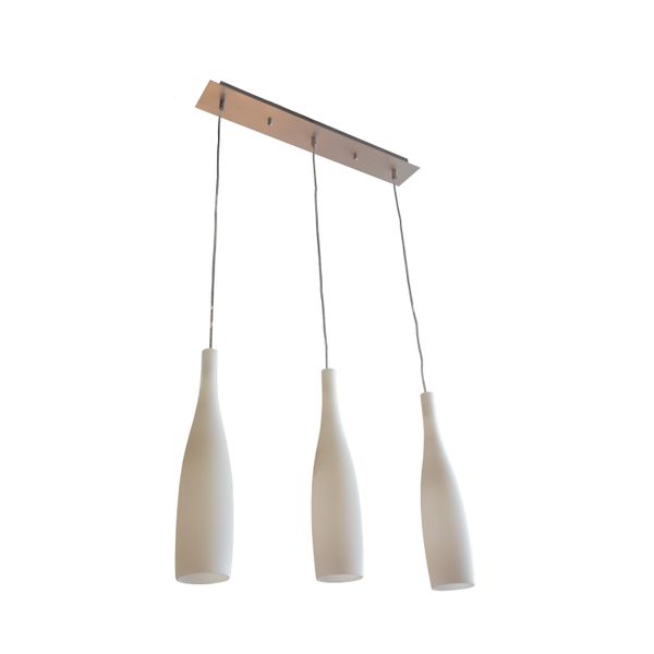 Fantasia KIRINA pendant 3xE27 sand-silver/milk white glas