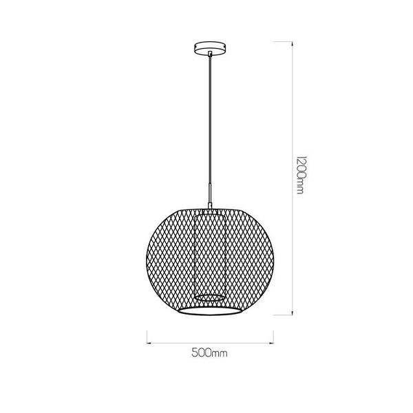 Fantasia LUNKI pendant 1xE27 black/white white glas diam 50cm