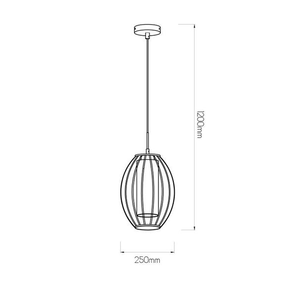 Fantasia MUNA pendant 1xE27 black/white white glas diam 25cm