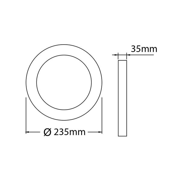 Fantasia FLUKE ceilinglamp round White 18W 3000K 1440lm/w diam 22,5 cm