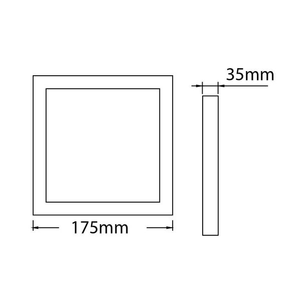 Fantasia FLUKE ceilinglamp square White 12W 3000K 960lm 17,5 cm