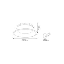 Fantasia MICRA recessed spot 10W LED dimmable 3000K 800lm diam 12cm