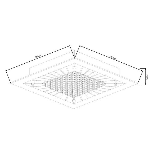 Fantasia KARAL ceiling light Led 18W 1500Lm 3000K Square