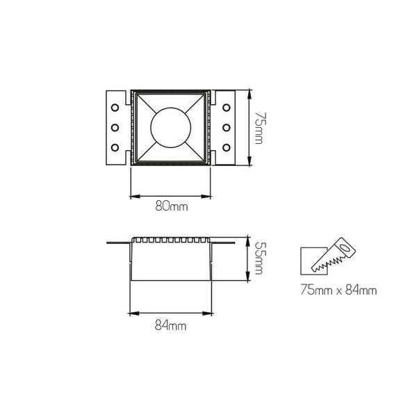 Fantasia CASSO Square White Trimless recessed downlight GU10 excl