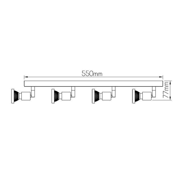 Fantasia ROBUS 4L bar GU10 LED 5W dim incl. black / bronze