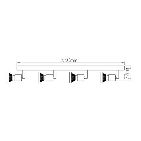 Fantasia ROBUS spot head 4xGU10 5W LED satin-chrome/Chrome