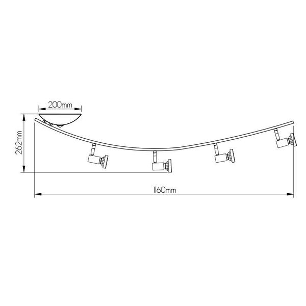 Fantasia Xzibit boog 4x GU10 5w LED zwart/chroom