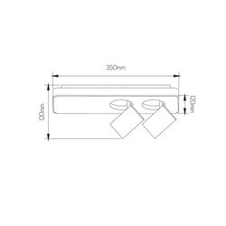 Fantasia Nysit 2L B/W/B 2x4,5W GU10 dimmable LED incl.