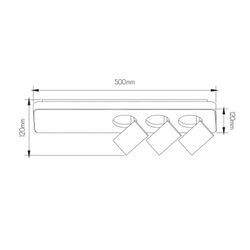 Fantasia Nysit 3L B/W/B 3x4,5W GU10 dimmable LED incl.