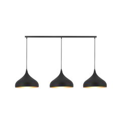 Fantasia RONIN pendant 120cm, 3xE27 incl, base black, pendant bl / gold