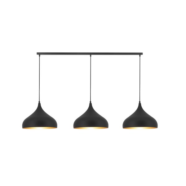 Fantasia RONIN pendant 120cm, 3xE27 incl, base black, pendant bl / gold