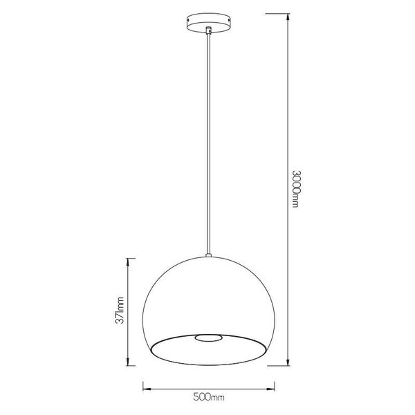 Fantasia XOLO pendant diam 500mm LED 12W dimmable sand black (300cm)