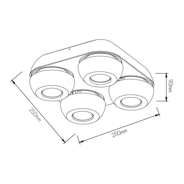 Fantasia OLEO plafonier dimmable 4 x 7W 3000K white