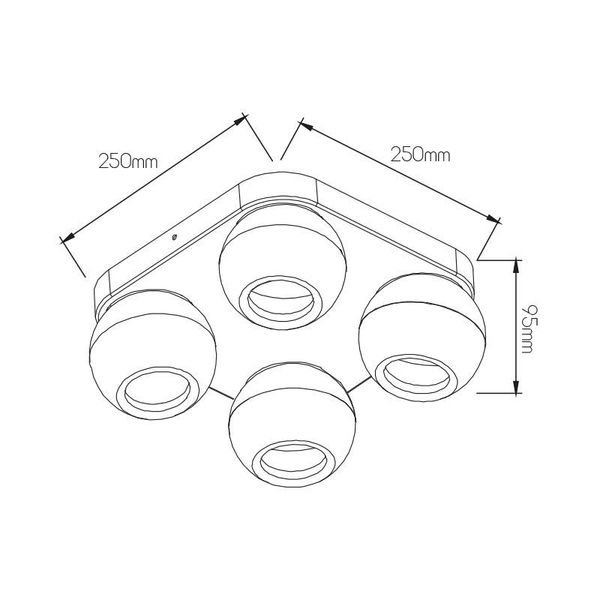 Fantasia TRITON 4L  square 5,5Watt 400Lm GU10 (3-step dimming) white