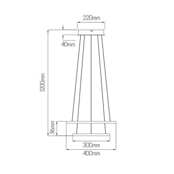 Fantasia ANNU pend. 2 rings  36W  SMD 3000K dimmable ø400+300mm Black