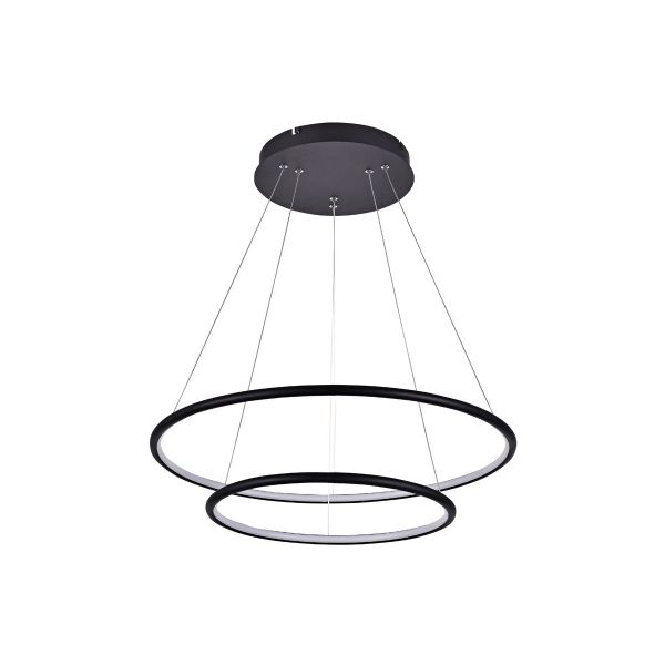 Fantasia ANNU pend. 2 rings  53W  SMD 3000K dimmable ø600+400mm Black