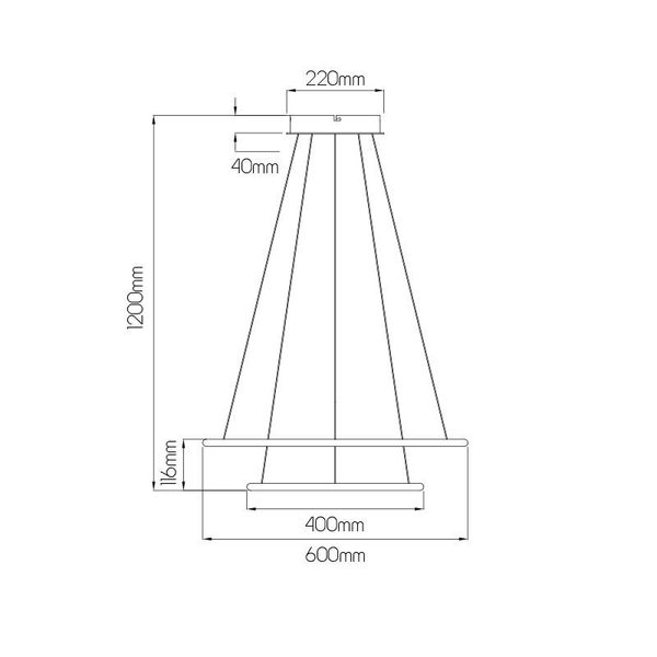 Fantasia ANNU pend. 2 rings  53W  SMD 3000K dimmable ø600+400mm Black