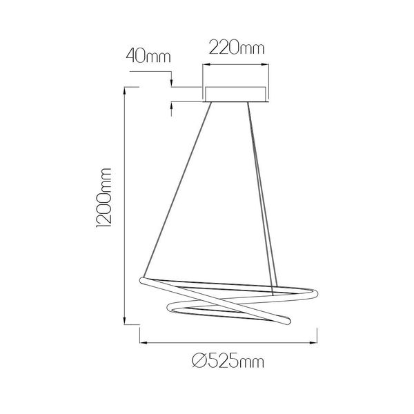 Fantasia BOA Pend. 47W SMD 3000K dimmable ø525mm black