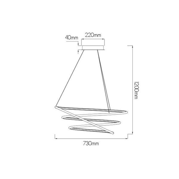 Fantasia BOA Pend. 88W SMD 3000K dimmable ø730mm Black